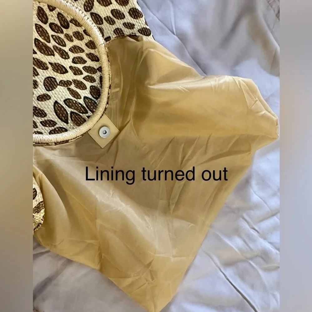 Avon Leopard Print Tote Bag, Body - 100% Paper, Lining - 100% Polyester NWOT - Picture 8 of 13